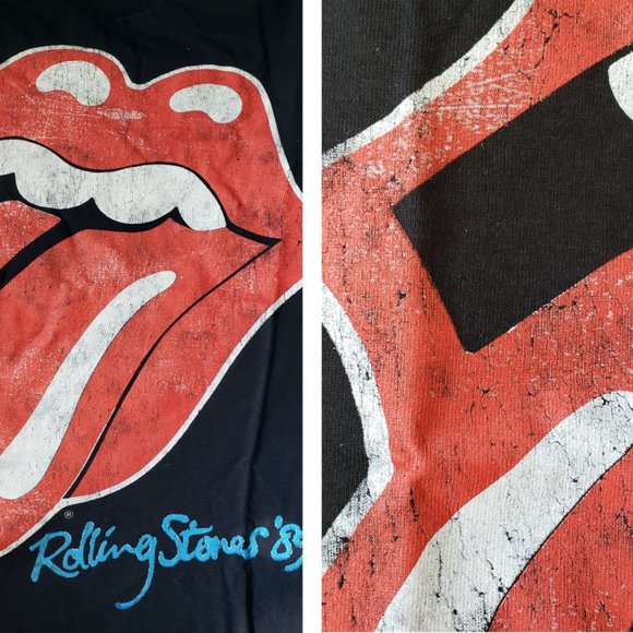 new Rolling Stones tee 1989 Rock Music Festival Vintage Concert Lips 42 44 LARGE - Picture 5 of 12